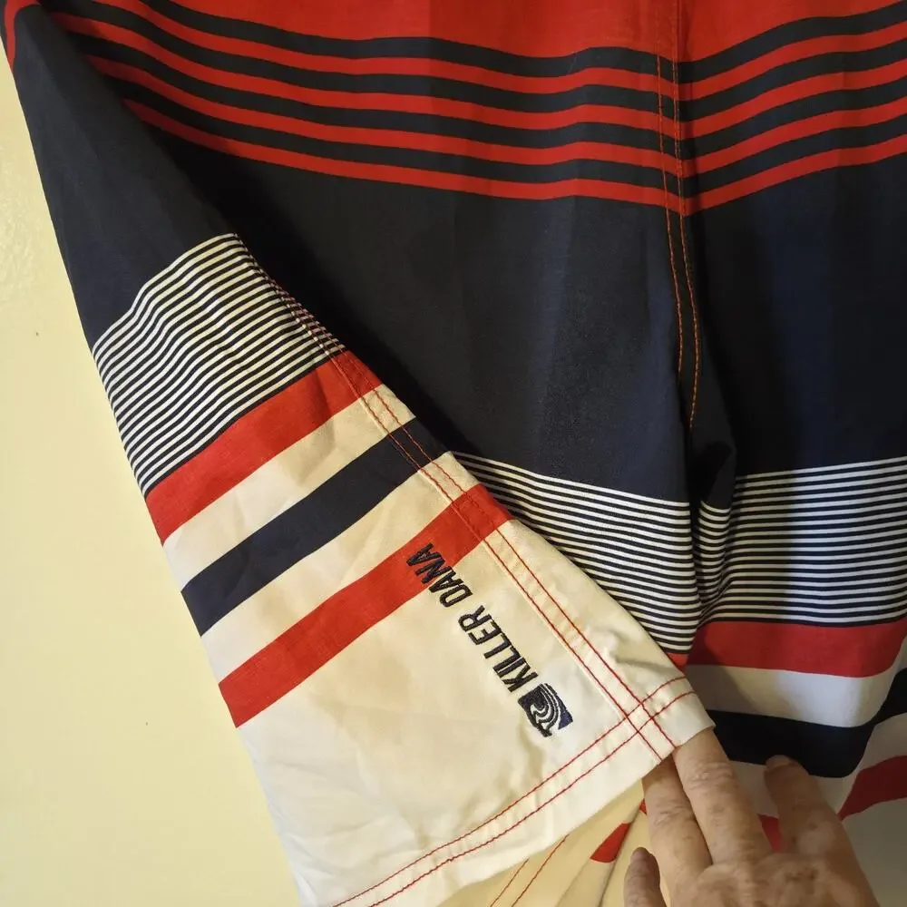 Killer Dana Patriotic Red Blue White Board Shorts Swimming Trunks Mens 38